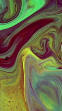 Soyut Dikey Renkli Mürekkep Hareketleri Su Dokusuna Yayılır.