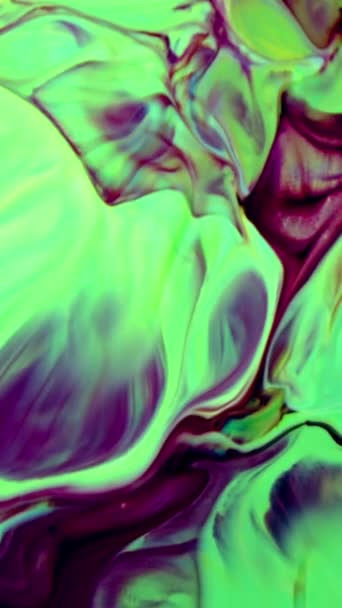 Les Mouvements Encre Colorés Verticaux Abstraits Répandent Sur Texture Eau — Video