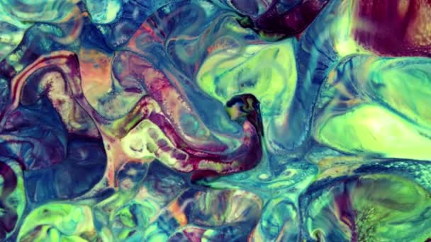 Texture Fluide Fond Abstrait Avec Effet Peinture Irisée Oeuvre Acrylique — Video