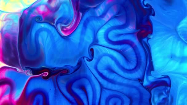 Fluidní Umělecká Textura Abstraktní Pozadí Duhovým Efektem Barvy Tekutý Akrylový — Stock video