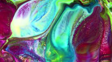 Sıvı sanat dokusu. Yanardöner boya efektli soyut arkaplan. Sıvı akrilik çizimler, akışlar ve sıçramalar. Web sayfası arkaplanı için karışık boyalar.