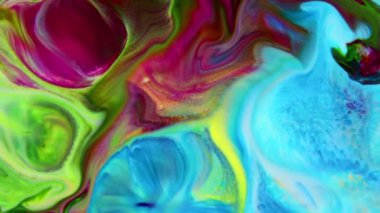 Sıvı sanat dokusu. Yanardöner boya efektli soyut arkaplan. Sıvı akrilik çizimler, akışlar ve sıçramalar. Web sayfası arkaplanı için karışık boyalar.