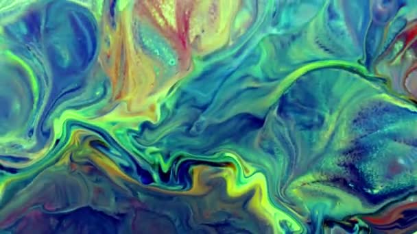 Peinture Colorée Encre Hypnotique Organique Abstraite Propage Des Images Fond — Video
