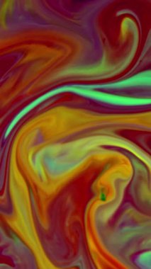 Dikey Sıvı Renk desenleri Üst Doku Görünümü Çoklu Renkli Sıvı Boya Yüzeyi.