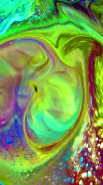 Dikey Sıvı Renk desenleri Üst Doku Görünümü Çoklu Renkli Sıvı Boya Yüzeyi.