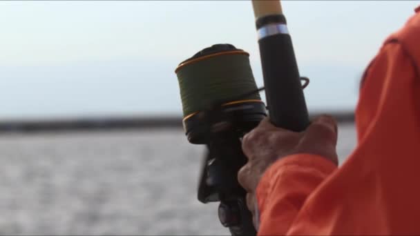 Μηχανισμός Ράβδων Αλιείας Spinnig Αντιμετώπιση Βίντεο Εργασίας — Αρχείο Βίντεο