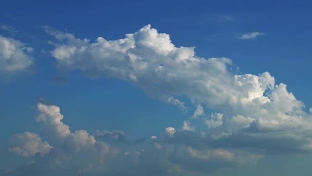 Απαλά Άσπρα Σύννεφα Βροχής Κινούνται Blue Sky Πλάνα Βίντεο Κλιπ