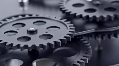 Kara Dişliler Büyük Uyum Görüntülerinde Çalışıyor.