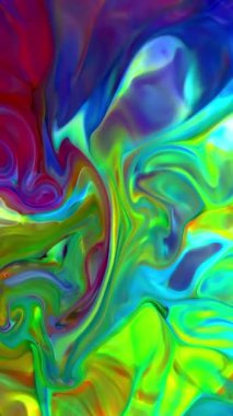 Soyut Renkli Dikey Boya Su Dokusuna Yayılıyor.