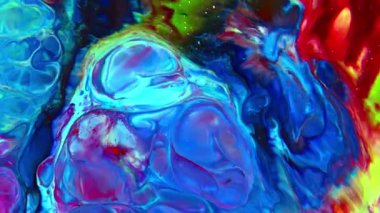 Soyut Renk Boya Mürekkebi Patlaması Psikedelik Patlama Hareketi Görüntü Yayıyor.