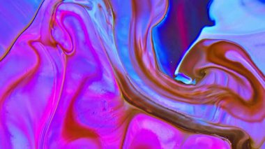 Renkli Dalgalar ve Sıvı Boya Karışım Arkaplanlı, Sıçrama ve Girdap Görüntüleriyle Sıvı Sanat 'ın Moda Akrilik Dokusu Resim Çizimi.