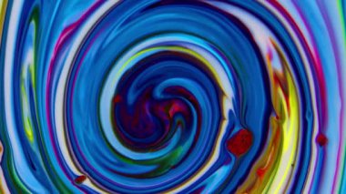 Renkli Dalgalar ve Sıvı Boya Karışım Arkaplanlı, Sıçrama ve Girdap Görüntüleriyle Sıvı Sanat 'ın Moda Akrilik Dokusu Resim Çizimi.