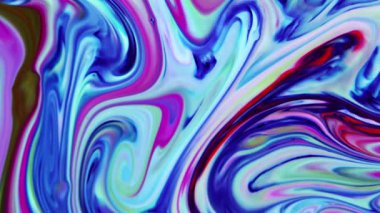 Renkli Dalgalar ve Sıvı Boya Karışım Arkaplanlı, Sıçrama ve Girdap Görüntüleriyle Sıvı Sanat 'ın Moda Akrilik Dokusu Resim Çizimi.