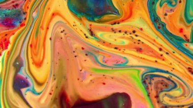 Yavaş Hareketli Makro Desen Sanatsal Kavramsal Renk Yüzey Taşıyıcı Yüzey Sıvı Boya Sıçratma Sanatı DokusuName.