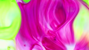 Renkli Dalgalar ve Sıvı Boya Karışım Arkaplanlı, Sıçrama ve Girdap Görüntüleriyle Sıvı Sanat 'ın Moda Akrilik Dokusu Resim Çizimi.