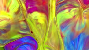 Renkli Dalgalar ve Sıvı Boya Karışım Arkaplanlı, Sıçrama ve Girdap Görüntüleriyle Sıvı Sanat 'ın Moda Akrilik Dokusu Resim Çizimi.