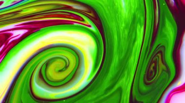 Renkli Dalgalar ve Sıvı Boya Karışım Arkaplanlı, Sıçrama ve Girdap Görüntüleriyle Sıvı Sanat 'ın Moda Akrilik Dokusu Resim Çizimi.