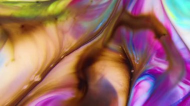 Renkli Dalgalar ve Sıvı Boya Karışım Arkaplanlı, Sıçrama ve Girdap Görüntüleriyle Sıvı Sanat 'ın Moda Akrilik Dokusu Resim Çizimi.