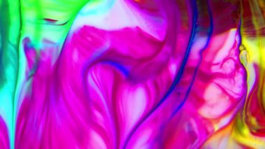 Renkli Dalgalar ve Sıvı Boya Karışım Arkaplanlı, Sıçrama ve Girdap Görüntüleriyle Sıvı Sanat 'ın Moda Akrilik Dokusu Resim Çizimi.