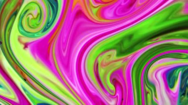 Renkli Dalgalar ve Sıvı Boya Karışım Arkaplanlı, Sıçrama ve Girdap Görüntüleriyle Sıvı Sanat 'ın Moda Akrilik Dokusu Resim Çizimi.