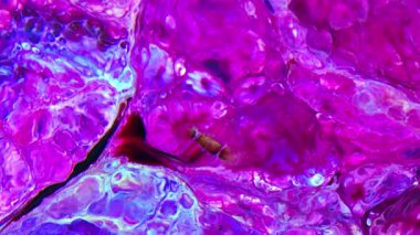 Abstract Background of  Liquid Paint Spreads Texture Footage.