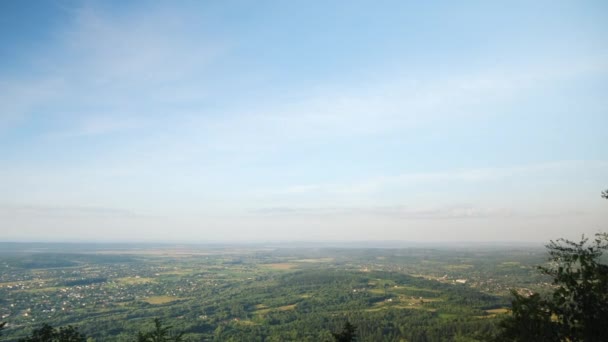 Panoramiczny Widok Piękne Letnie Góry Domki Drogi Słoneczny Dzień Natchnienie — Wideo stockowe