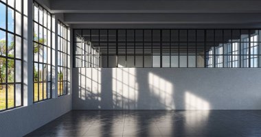 3D tasviri, büyük lüks, modern, parlak iç mekânlar sunuyor. Oturma odasındaki model bilgisayarlar dijital olarak oluşturuluyor.