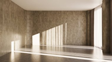 3D tasviri, büyük lüks, modern, parlak iç mekânlar sunuyor. Oturma odasındaki model bilgisayarlar dijital olarak oluşturuluyor.