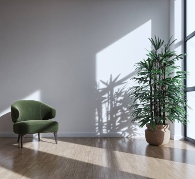 3D tasviri, büyük lüks, modern, parlak iç mekânlar sunuyor. Oturma odasındaki model bilgisayarlar dijital olarak oluşturuluyor.