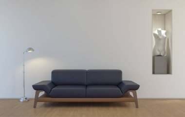 3D tasviri, büyük lüks, modern, parlak iç mekânlar sunuyor. Oturma odasındaki model bilgisayarlar dijital olarak oluşturuluyor.