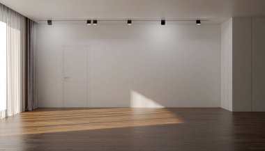 3D tasviri, büyük lüks, modern, parlak iç mekânlar sunuyor. Oturma odasındaki model bilgisayarlar dijital olarak oluşturuluyor.