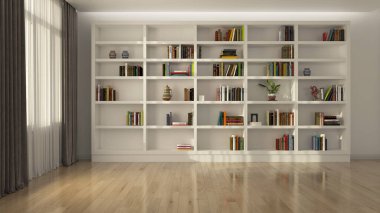 3D tasviri, büyük lüks, modern, parlak iç mekânlar sunuyor. Oturma odasındaki model bilgisayarlar dijital olarak oluşturuluyor.