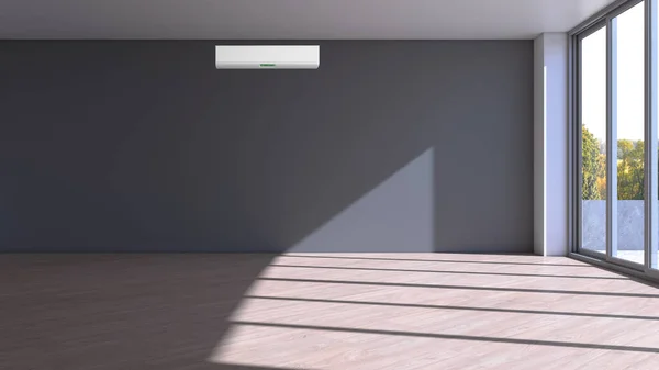 Grande Luxo Moderno Interiores Luminosos Sala Estar Com Condicionado Mockup — Fotografia de Stock