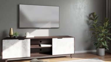 Görüntü 3D büyük lüks, modern, parlak iç mekânları dijital olarak oluşturulmuş oturma odası modelleme bilgisayarı.