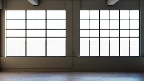 Metraje Ilustración Representación Grandes Interiores Luminosos Modernos Lujo Sala Estar — Vídeos de Stock