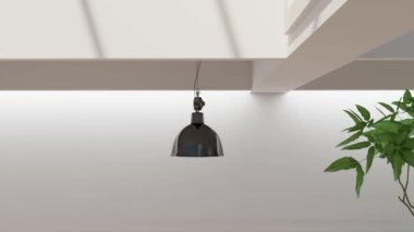 3D video görüntüsü, oturma odasının çağdaş iç tasarımı. Oturma odasının içi çok şık.