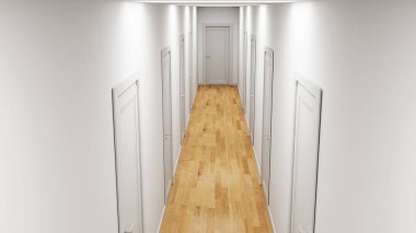 Büyük lüks, modern, parlak iç mekanlar. Oturma odası tasviri. 3D görüntüleme.