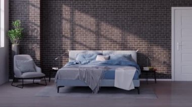 3d video rendering footage contemporary interior design of the living room. Stylish interior of the living room