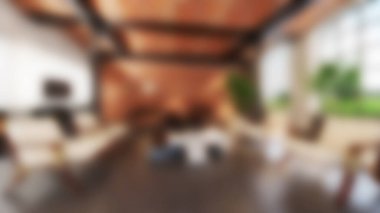 Parlak arka plan bulanık iç doğal güneş ışığı ile ev