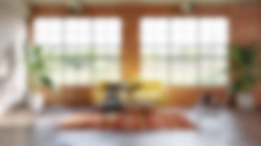 Parlak arka plan bulanık iç doğal güneş ışığı ile ev