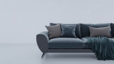 3d video rendering footage contemporary interior design of the living room. Stylish interior of the living room