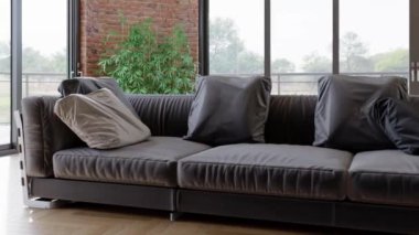 3d video rendering footage contemporary interior design of the living room. Stylish interior of the living room