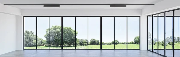 Grote Luxe Moderne Lichte Interieurs Woonkamer Mockup Banner Illustratie Rendering — Stockfoto