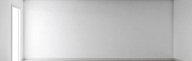 Modern 3D illüstrasyon, Banner Gevşetici ve Rahat Modern Yaşam Odası, Koltuklar, Kol Sandalyeleri, Pencereler, Halılar, Kahve Masaları, Perdeler ve Kitaplıklar
