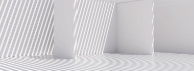 Büyük lüks, modern, parlak iç mekan oturma odası, model pankart, klasik illüstrasyon 3D.