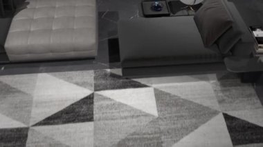 3d video rendering footage contemporary interior design of the living room. Stylish interior of the living room