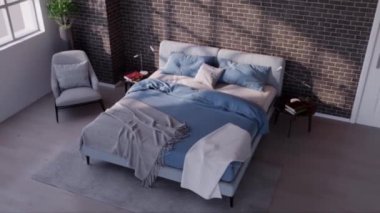 3d video rendering footage contemporary interior design of the living room. Stylish interior of the living room