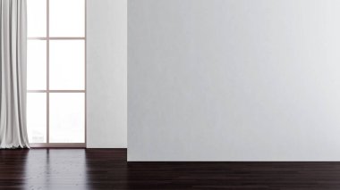 Büyük lüks, modern, parlak iç mekanlar. Oturma odası tasviri. 3D görüntüleme.