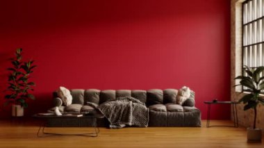 3d video rendering footage contemporary interior design of the living room. Stylish interior of the living room