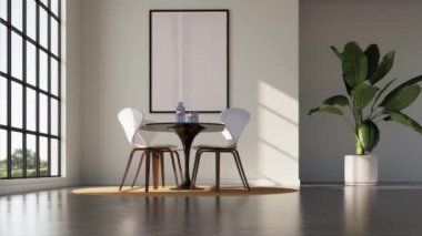 3d video rendering footage contemporary interior design of the living room. Stylish interior of the living room